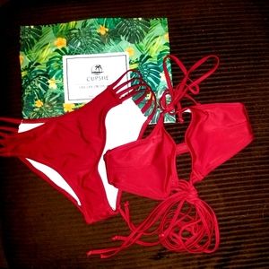 Cupshe Burgundy Bikini